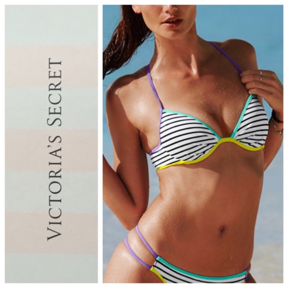 Victorias Secret Push Up Bikini Top Happy Stripe